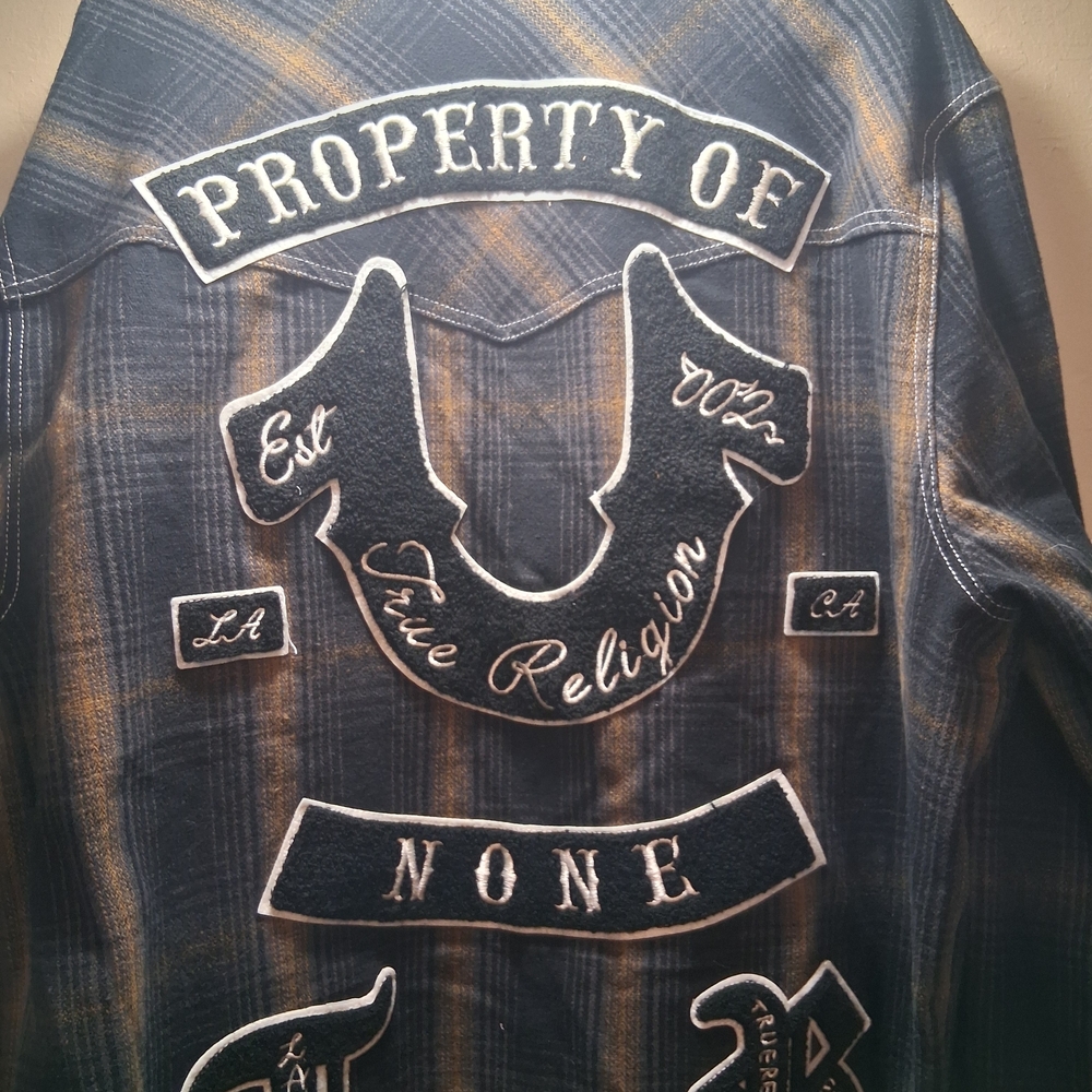 True Religion Plaid Jacket with Embroidered Details